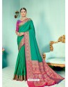 Aqua Mint Latest Designer Party Wear Paithani Pallu Soft Silk Sari