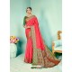 Light Red Latest Designer Party Wear Paithani Pallu Soft Silk Sari