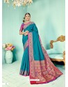 Blue Latest Designer Party Wear Paithani Pallu Soft Silk Sari