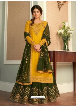 Yellow Real Georgette Designer Party Wear Wedding Suit