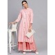 Pink Designer Readymade Party Wear Kurti With Palazzo