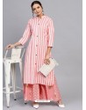 Pink Designer Readymade Party Wear Kurti With Palazzo
