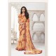 Light Orange Designer Casual Wear Pure Georgette Sari