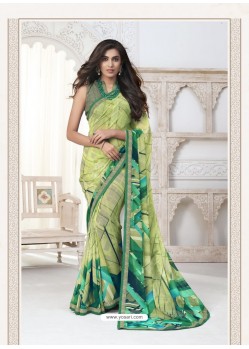 Green Designer Casual Wear Pure Georgette Sari
