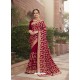 Wine Designer Traditional Wear Heavy Vichitra Blooming Sari