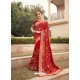 Red Designer Traditional Wear Heavy Vichitra Blooming Sari