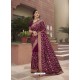 Purple Designer Traditional Wear Heavy Vichitra Blooming Sari