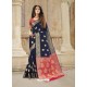 Navy Blue Latest Designer Party Wear Soft Silk Sari