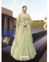 Pista Green Latest Designer Wedding Wear Lehenga Choli