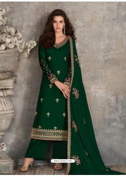 Dark Green Scintillating Designer Palazzo Salwar Suit
