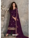 Purple Scintillating Designer Palazzo Salwar Suit