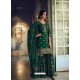 Dark Green Designer Pure Dola SilkﾠParty Wear Sharara Suit