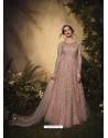 Dusty Pink Bridal Designer Party Wear Semi-Stitched Net Gown Suit