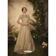 Gold Bridal Designer Party Wear Semi-Stitched Net Gown Suit