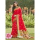 Red Latest Designer Party Wear Silk Sari