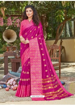 Medium Violet Latest Designer Party Wear Crystal Silk Sari