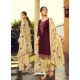 Purple Designer Party Wear Jam Silk Cotton Punjabi Patiala Suit
