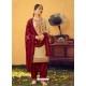 Cream Designer Party Wear Jam Silk Cotton Punjabi Patiala Suit
