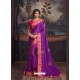 Lavender Latest Designer Party Wear Silk Sari