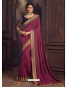 Old Rose Latest Designer Party Wear Silk Sari