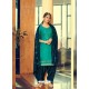 Aqua Mint Designer Party Wear Jam Silk Cotton Punjabi Patiala Suit