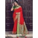 Red Latest Designer Party Wear Silk Sari