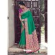 Jade Green Latest Designer Party Wear Silk Sari