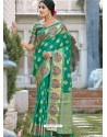 Jade Green Latest Designer Traditional Party Wear Silk Sari