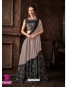 Dark Grey Scintillating Designer Fancy Party Wear Lehenga Style Sari