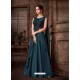 Teal Blue Scintillating Designer Fancy Party Wear Lehenga Style Sari