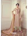 Light Beige Designer Readymade Straight Salwar Suit