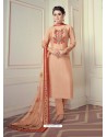 Light Orange Designer Readymade Straight Salwar Suit