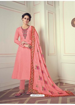 Peach Designer Readymade Straight Salwar Suit