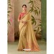 Cream Latest Designer Traditional Party Wear Silk Sari