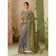 Grey Latest Designer Traditional Party Wear Silk Sari