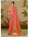 Light Red Latest Designer Traditional Party Wear Silk Sari