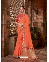 Orange Latest Designer Traditional Party Wear Silk Sari