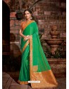 Jade Green Latest Designer Traditional Party Wear Silk Sari