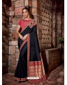 Black Latest Designer Traditional Party Wear Silk Sari
