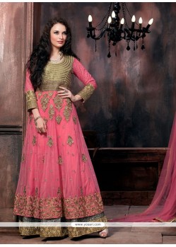 Winsome Hot Pink Floor Length Anarkali Salwar Suit
