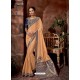 Cream Latest Designer Traditional Party Wear Silk Sari