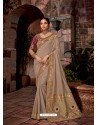 Light Brown Latest Designer Traditional Party Wear Silk Sari