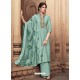 Grayish Green Cotton Silk Designer Party Wear Palazzo Salwar Suit