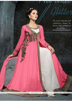 Hot Pink Georgette Anarkali Salwar Suit