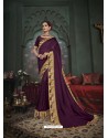 Purple Latest Designer Traditional Party Wear Silk Sari