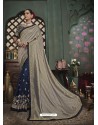 Navy Blue Latest Designer Traditional Party Wear Silk Sari