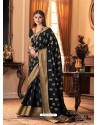Black Designer Casual Printed Silk Sari