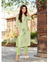 Green Designer Readymade Party Wear Kurti With Palazzo