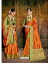 Orange Latest Designer Traditional Party Wear Soft Silk Sari