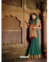 Teal Latest Designer Traditional Party Wear Soft Silk Sari